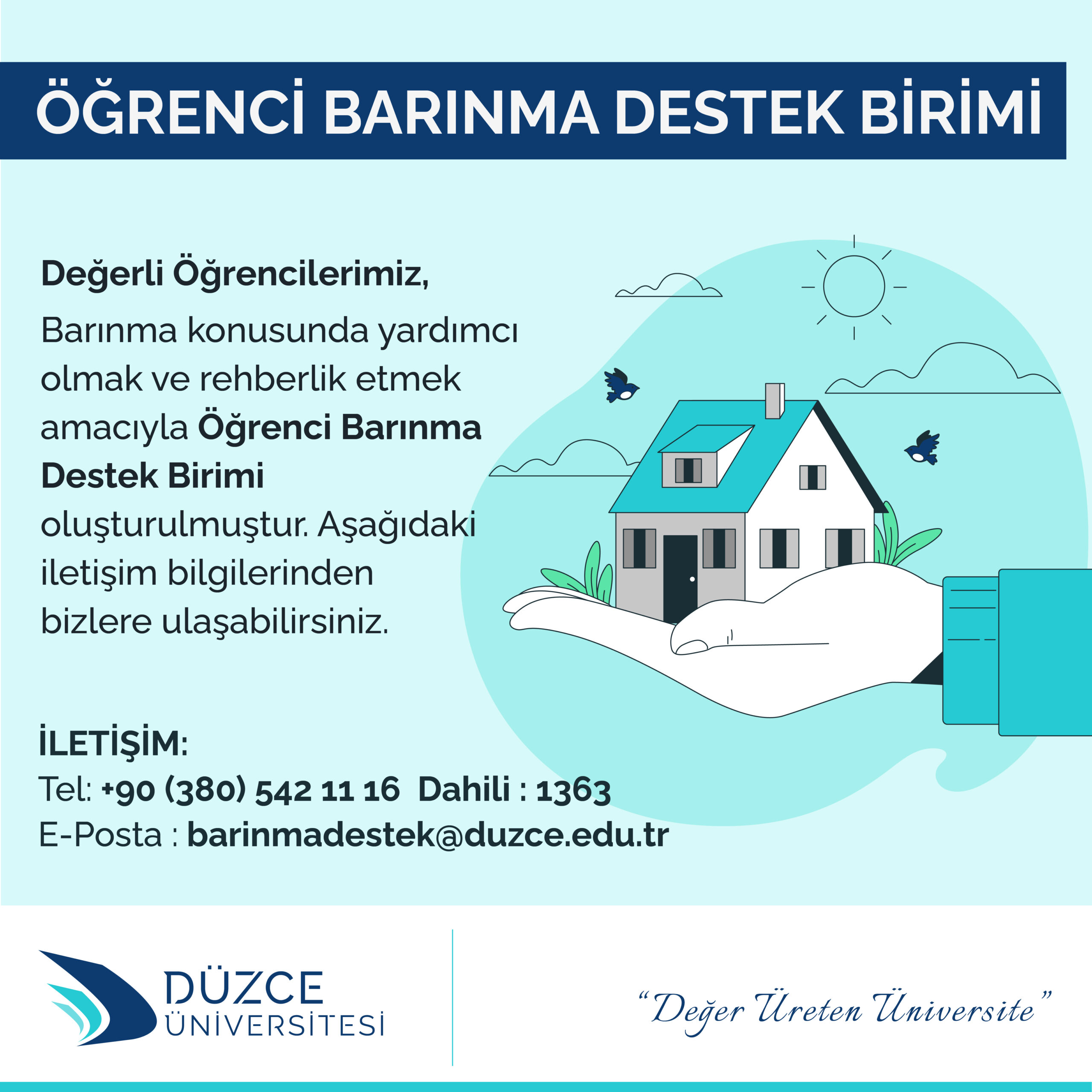 Düzce Üniversitesi Öğrenciler İçin “Öğrenci Barınma Destek Birimi” Kurdu