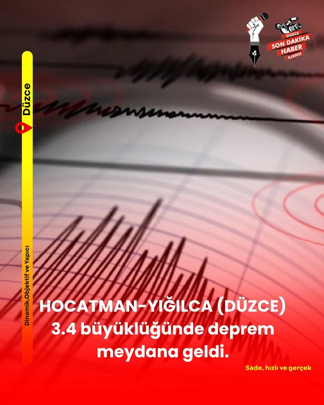 3.4 büyüklüğünde deprem meydana geldi.
